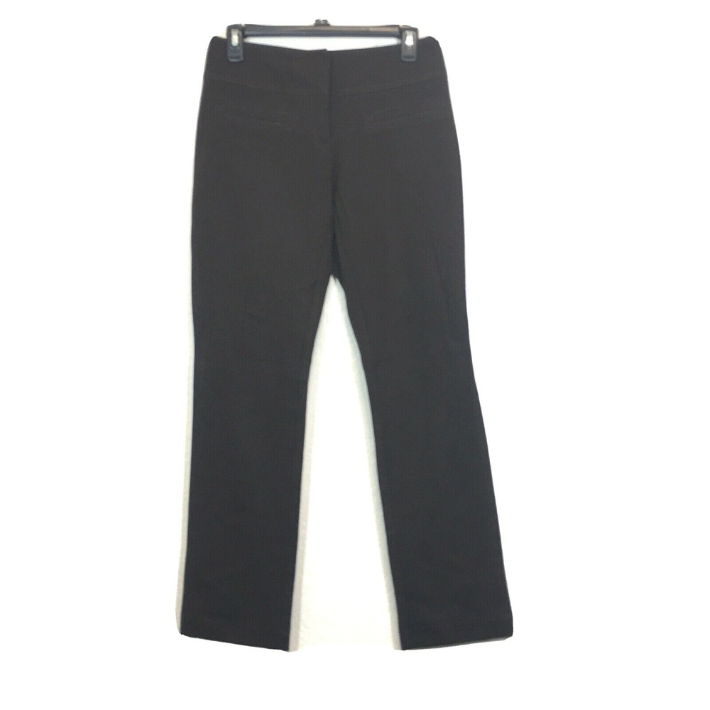 Cache Dress Pant 2 Dark Brown Wide Waist Stretch Straight Leg Contour Collection